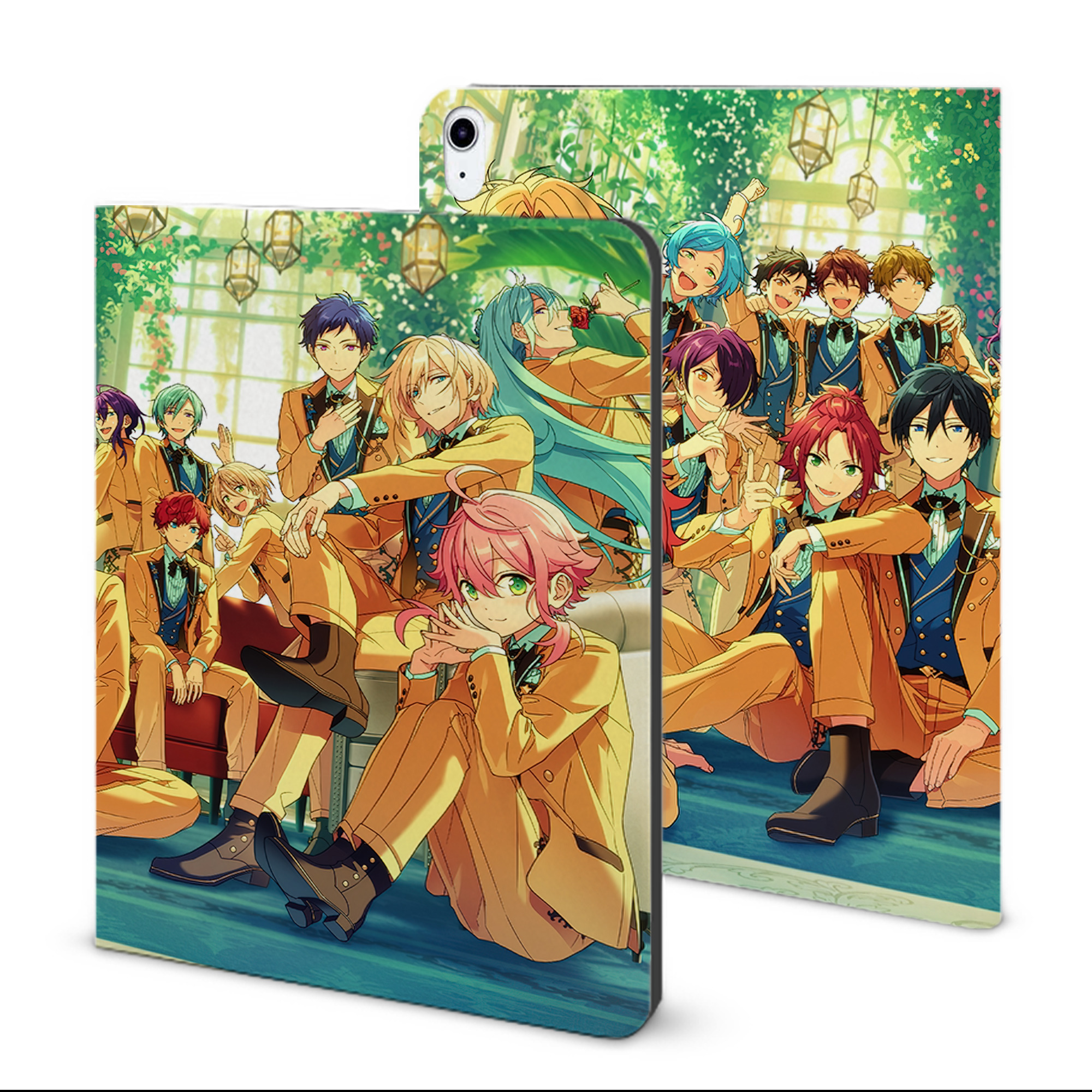 （画像用） あんさんぶるスターズ! Ensemble Stars IPad ケース ブック型 PUレザー TPU 耐衝撃 軽量 薄型 ペン収納なし 全面保護 IPad 各モデル対応